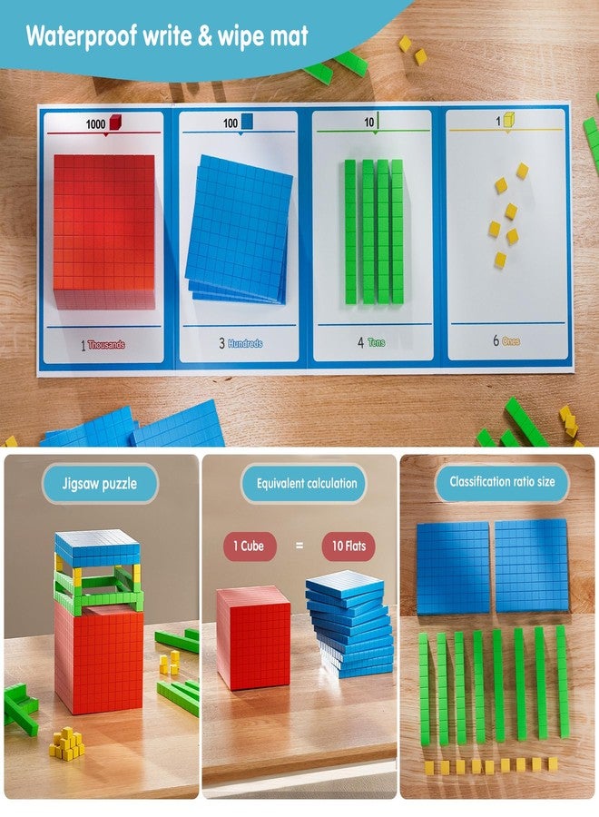 stochastic box Plastic Base Ten Blocks 143 pcs Place Value Blocks Kindergarten Counting Cubes for Kids Math, Math Manipulatives for Early Counting Math Toy for 1st Grade - Image 5